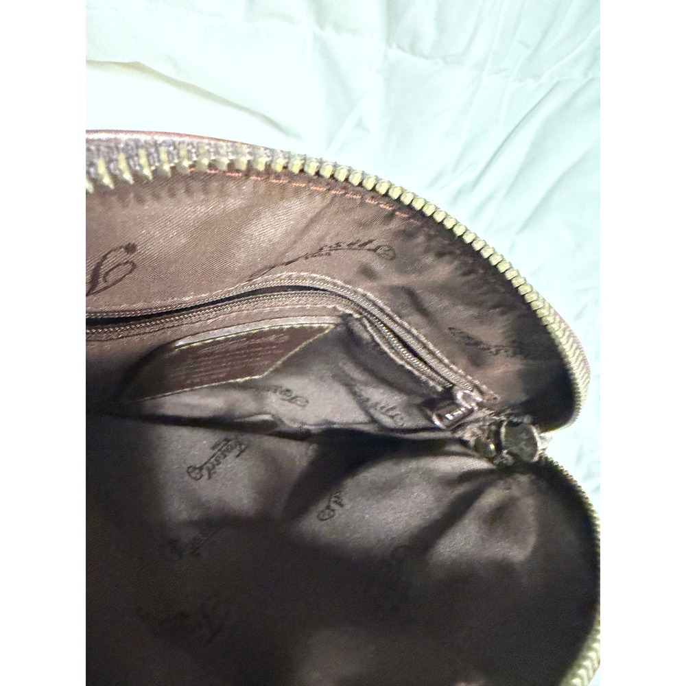 Fossil Vintage Brown Pebbled Leather Crossbody Bag Small Messenger 75082 Key - Picture 7 of 8